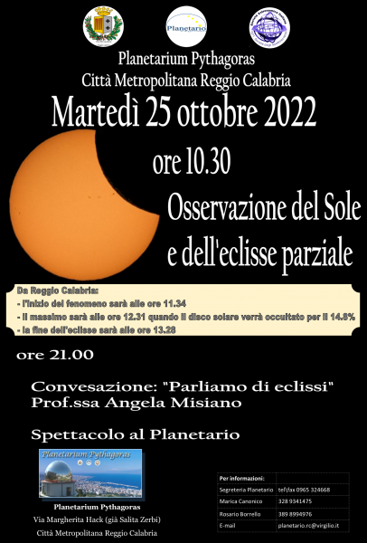 Eclissi di Sole: appuntamento al Planetario Pythagoras