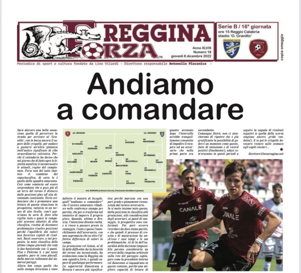 Reggina - Frosinone: on line il nuovo numero di Forza Reggina