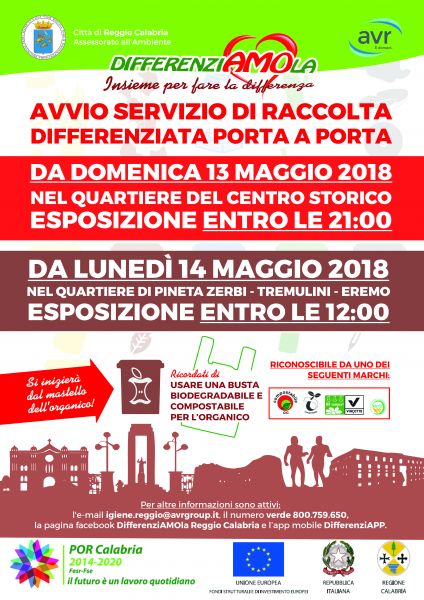 Rifiuti: Da domenica al via la raccolta differenziata nel Centro Storico di Reggio